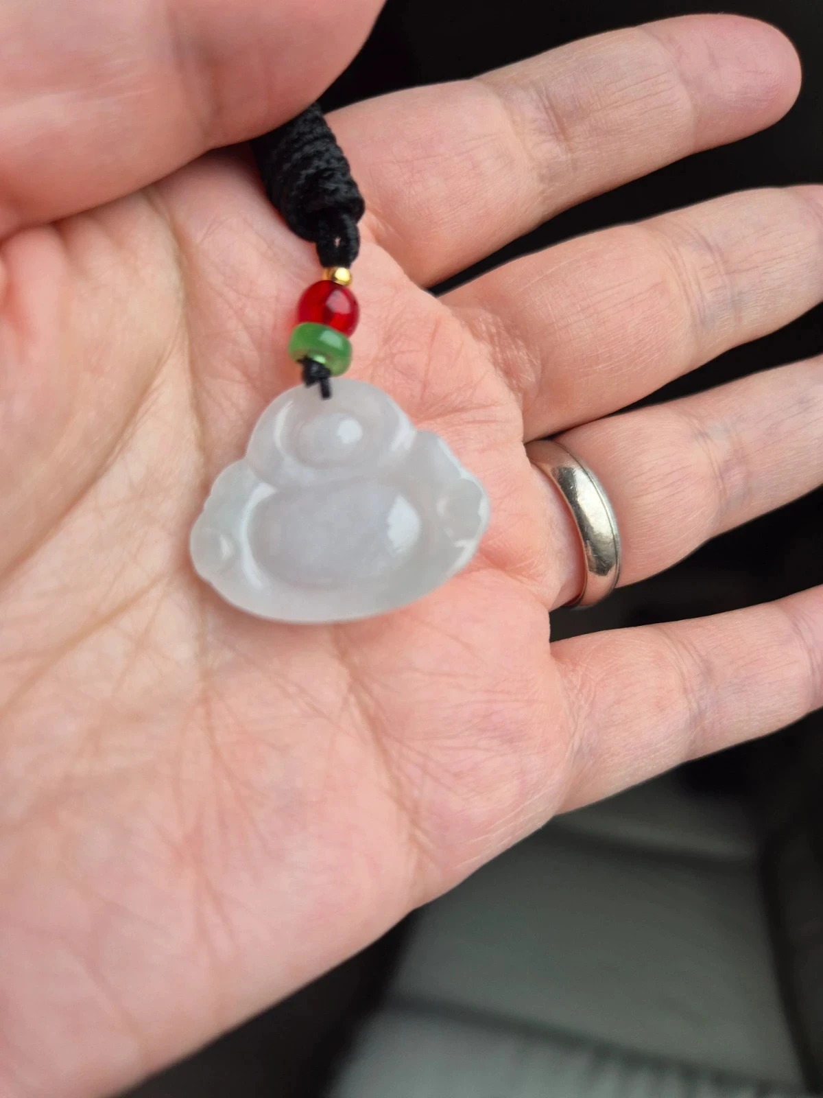 #Natural untreated jadeite jade Buddha pendant with necklace – photo 4